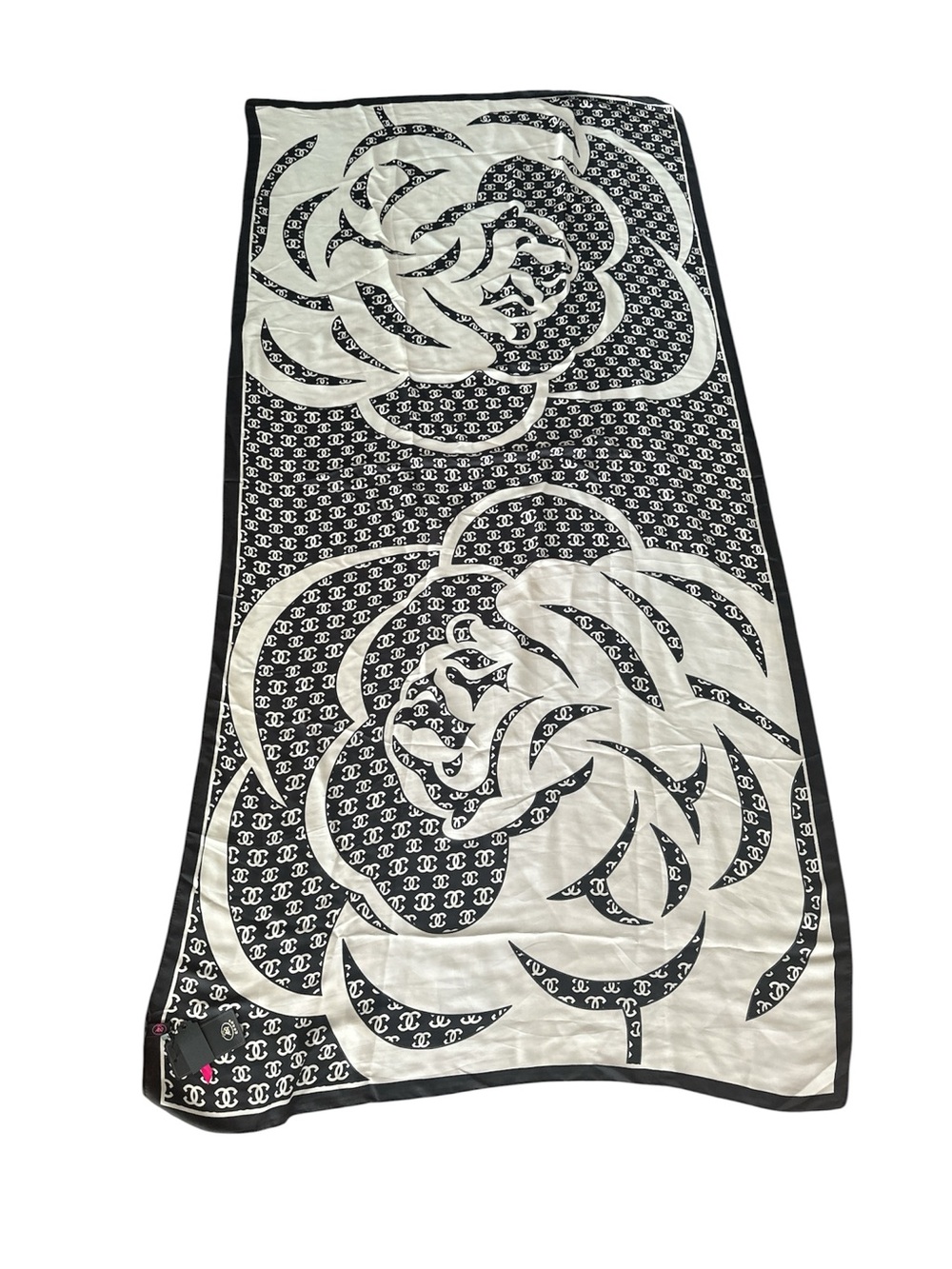 Black & White Designer Inspired Logo Scarf NWT